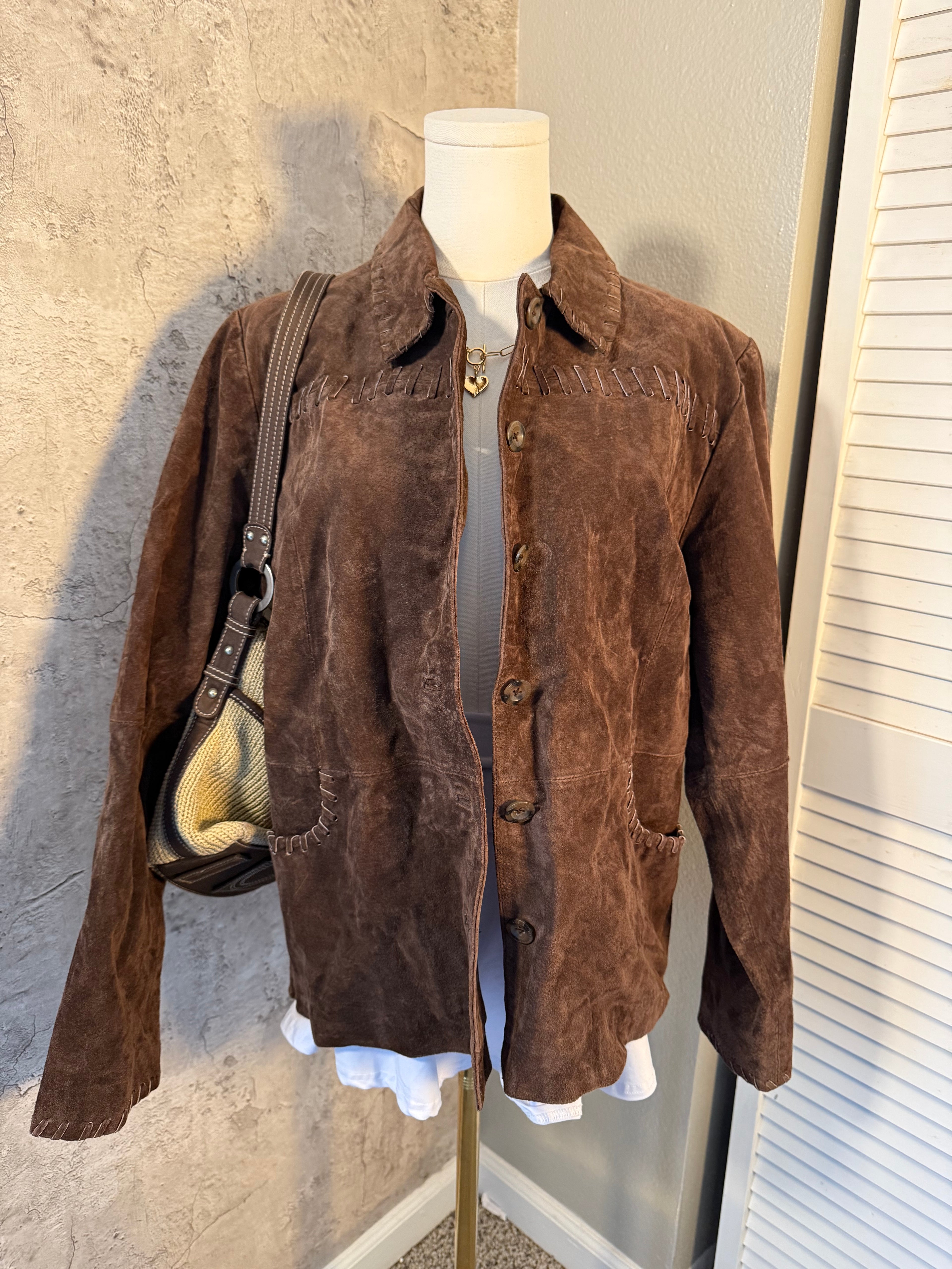 Suede leather jacket