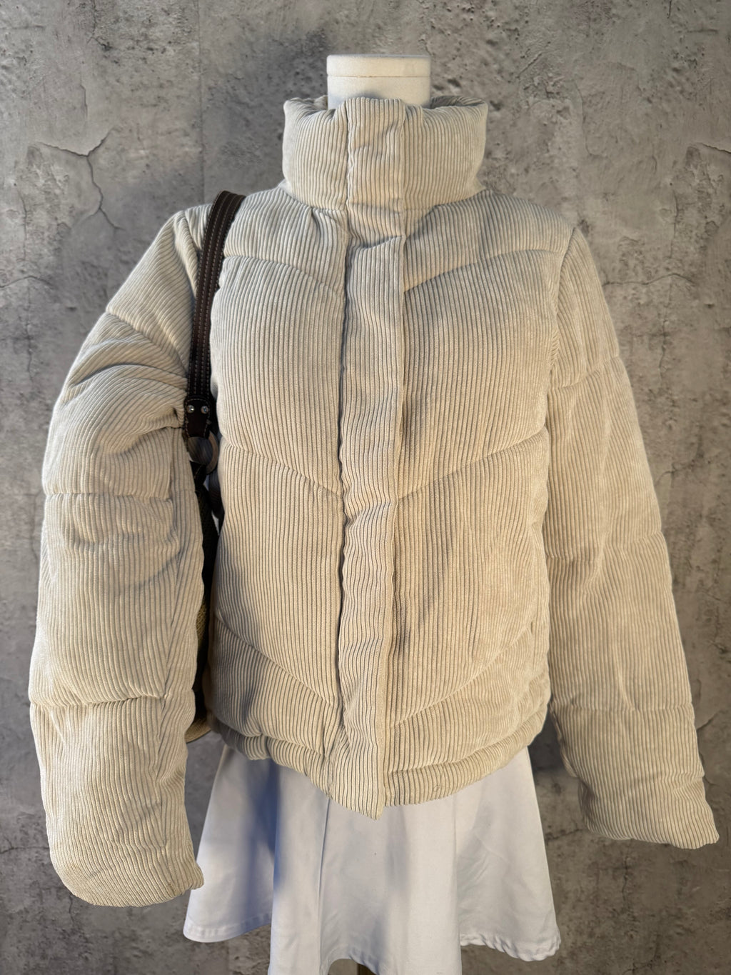 Corduroy puffer jacket