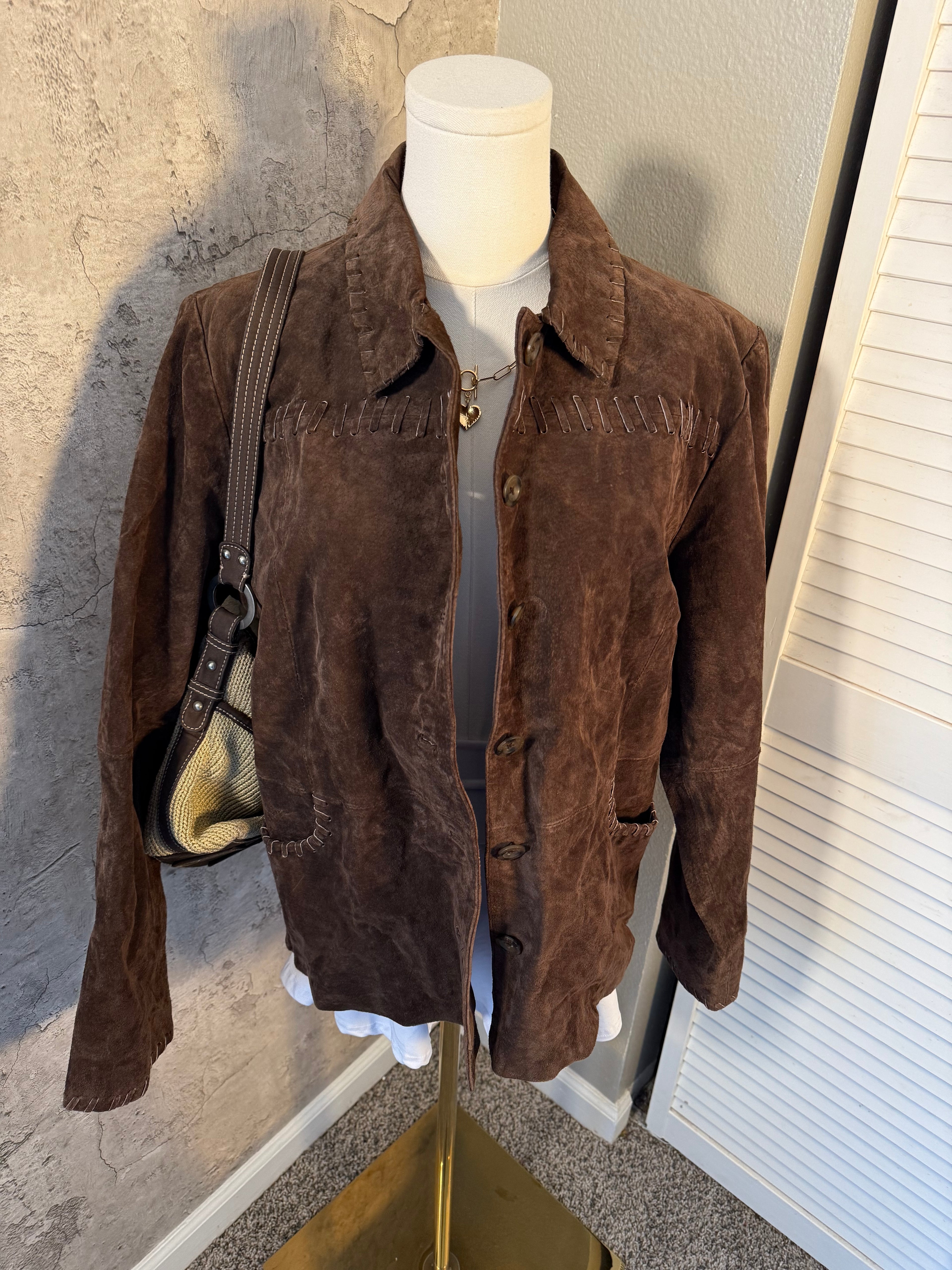 Suede leather jacket