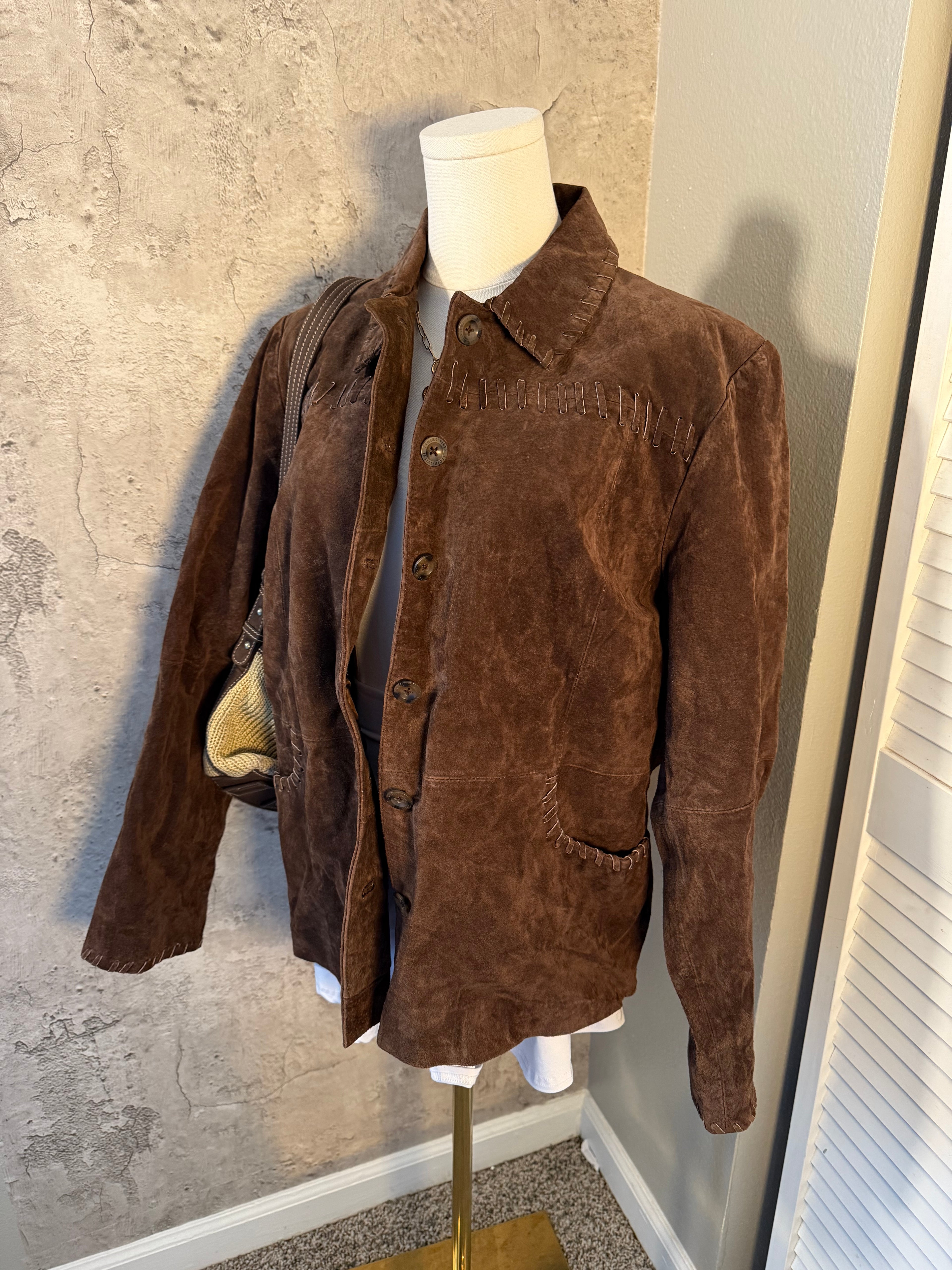 Suede leather jacket
