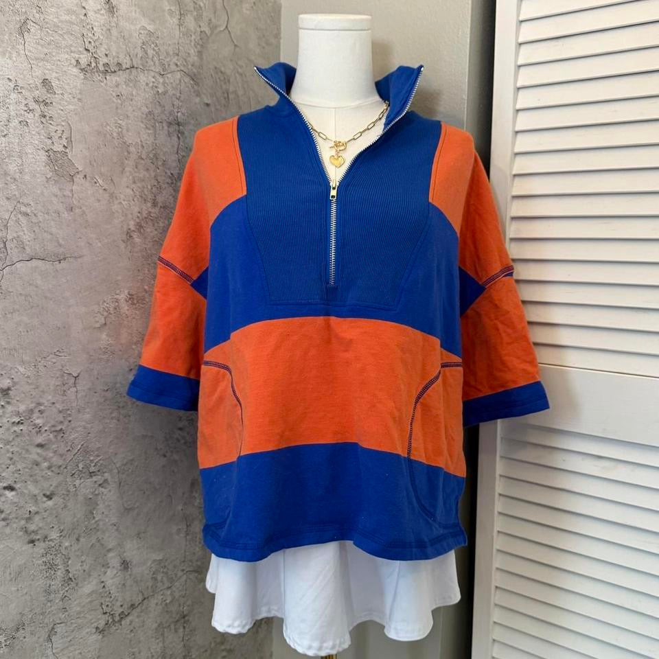 Zip up oversized shirt