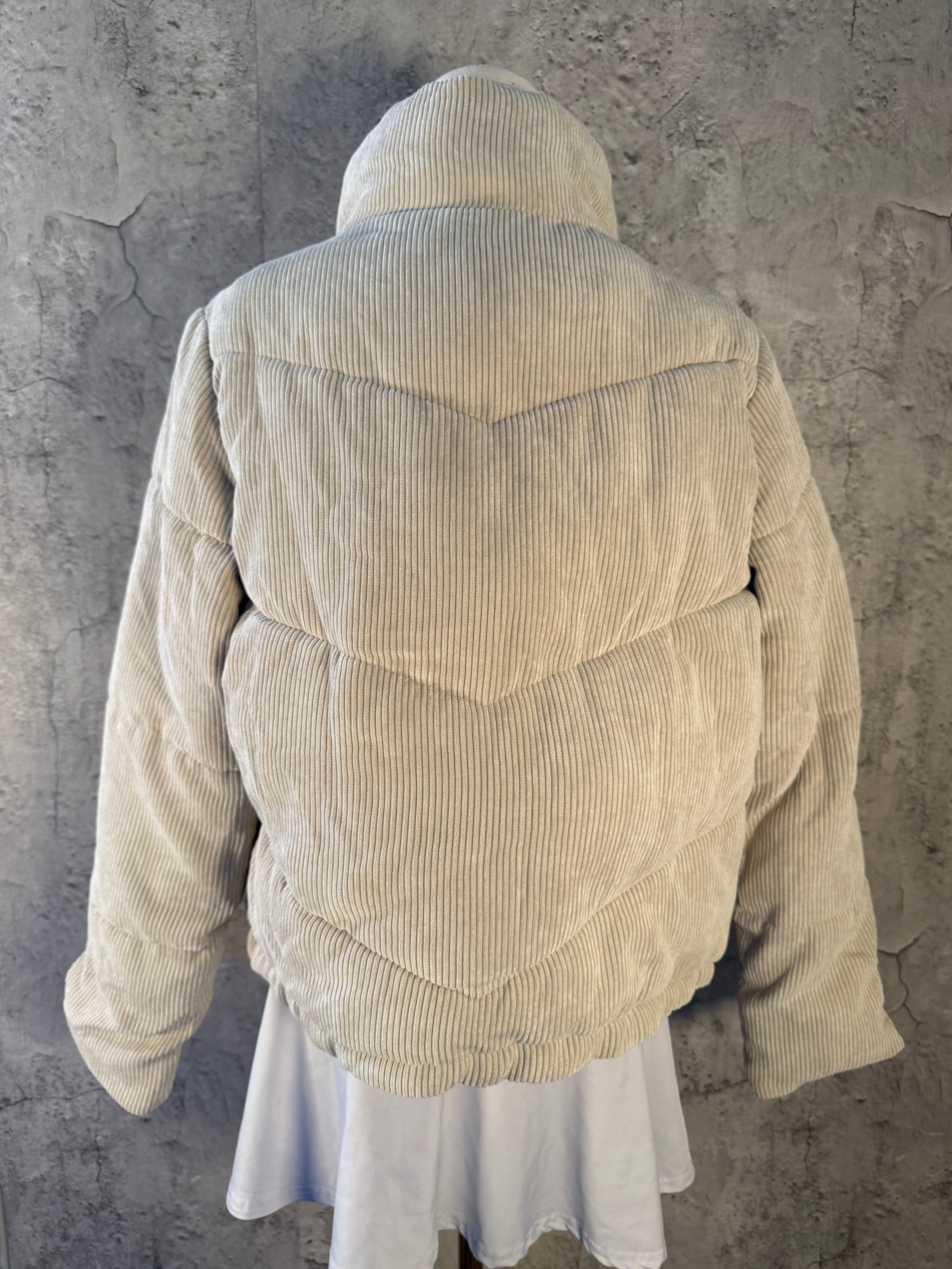 Corduroy puffer jacket