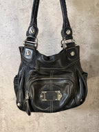 B. Makowsky Black purse W/ animal print interior