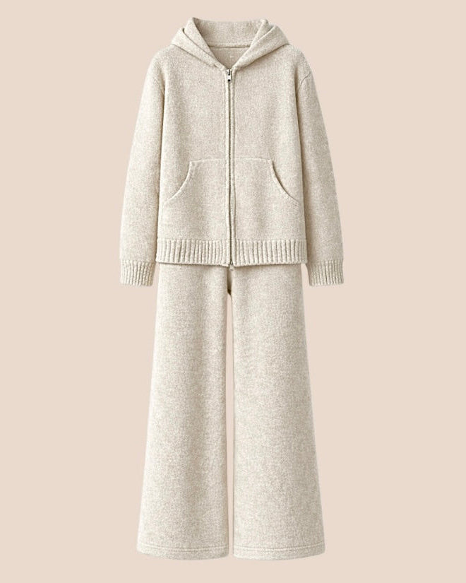 Hooded Knit Set — Ivory