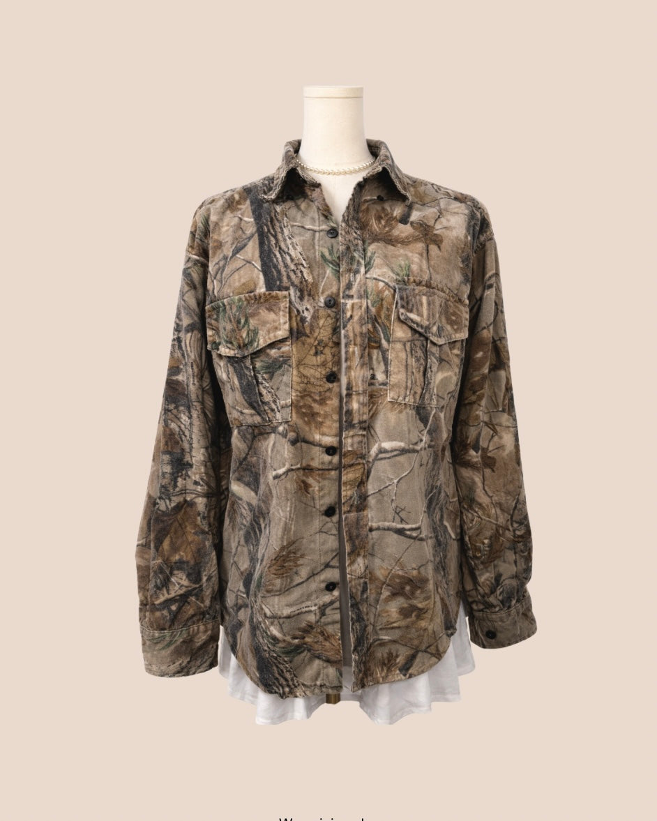 Camo button up