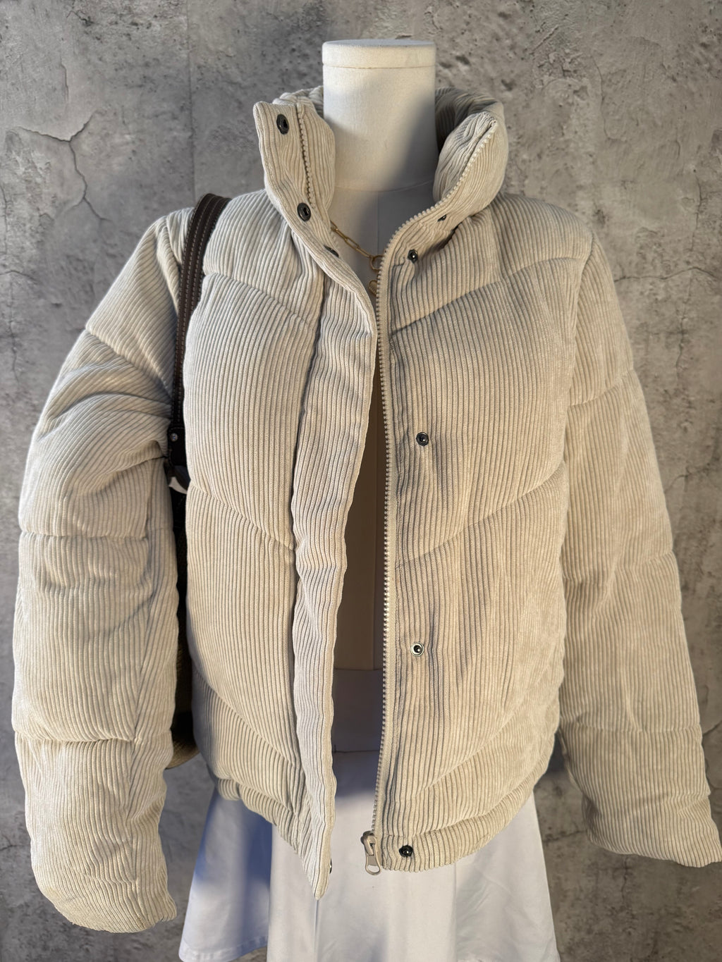 Corduroy puffer jacket