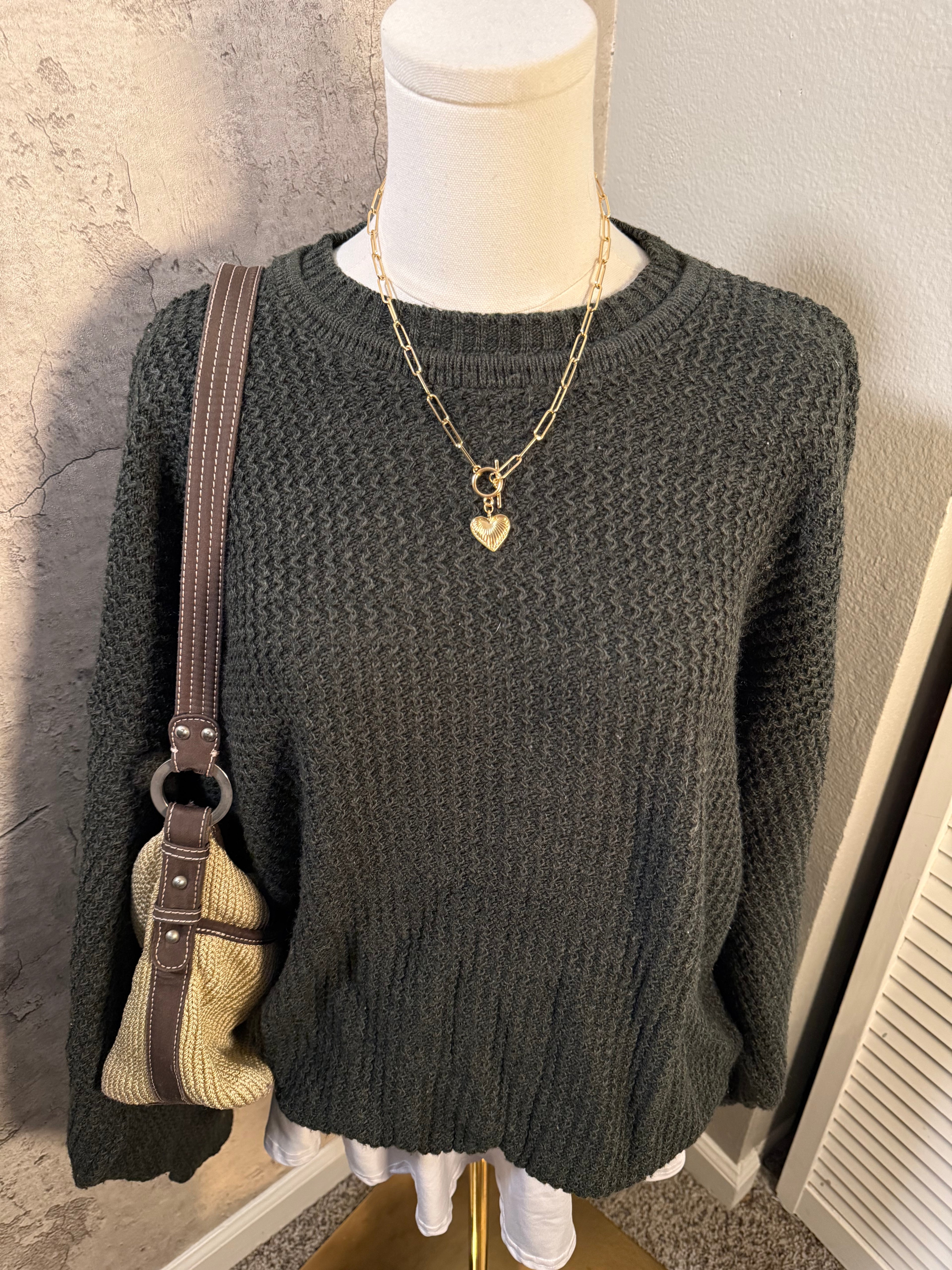 Dark green sweater
