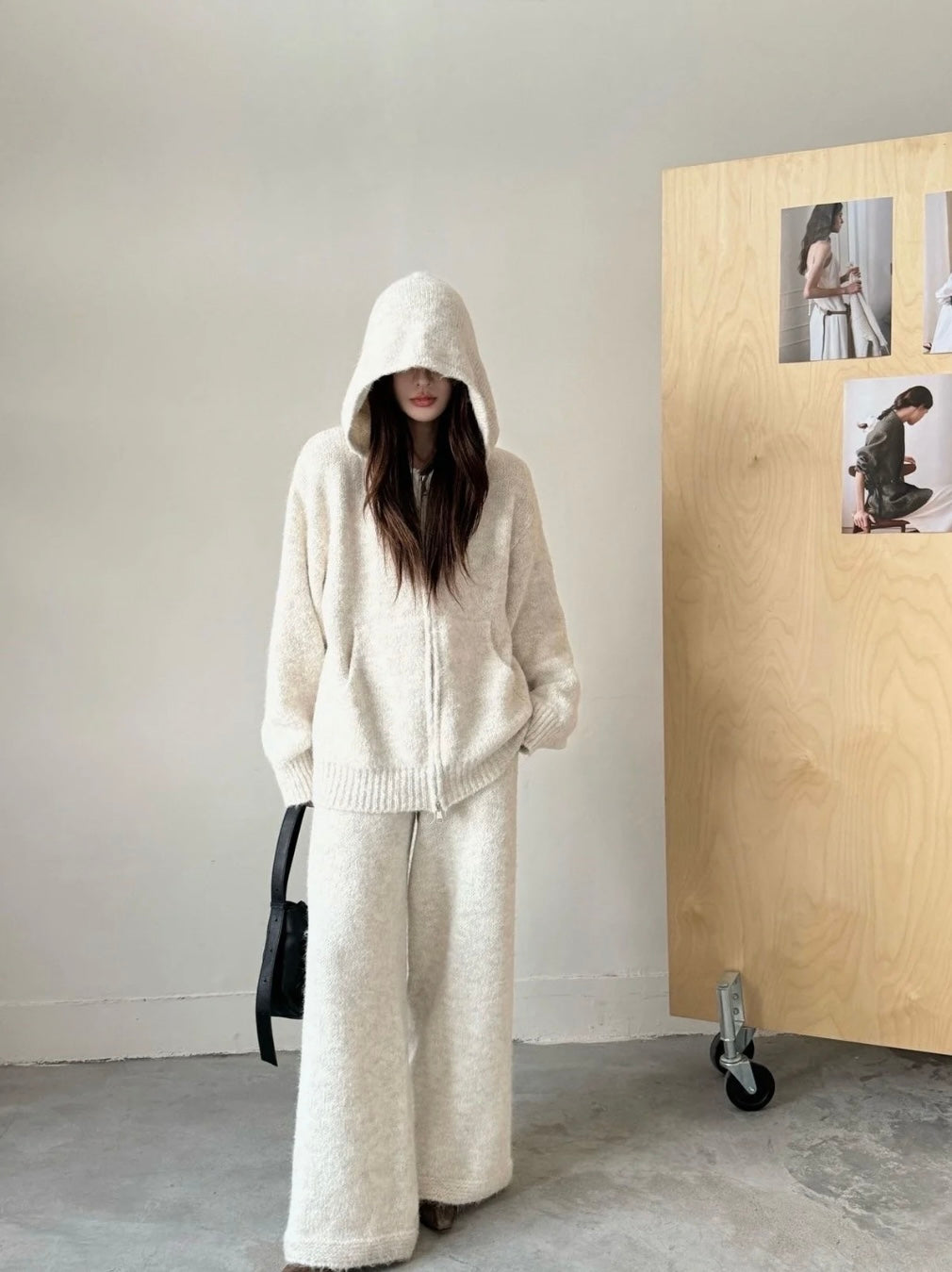 Hooded Knit Set — Ivory