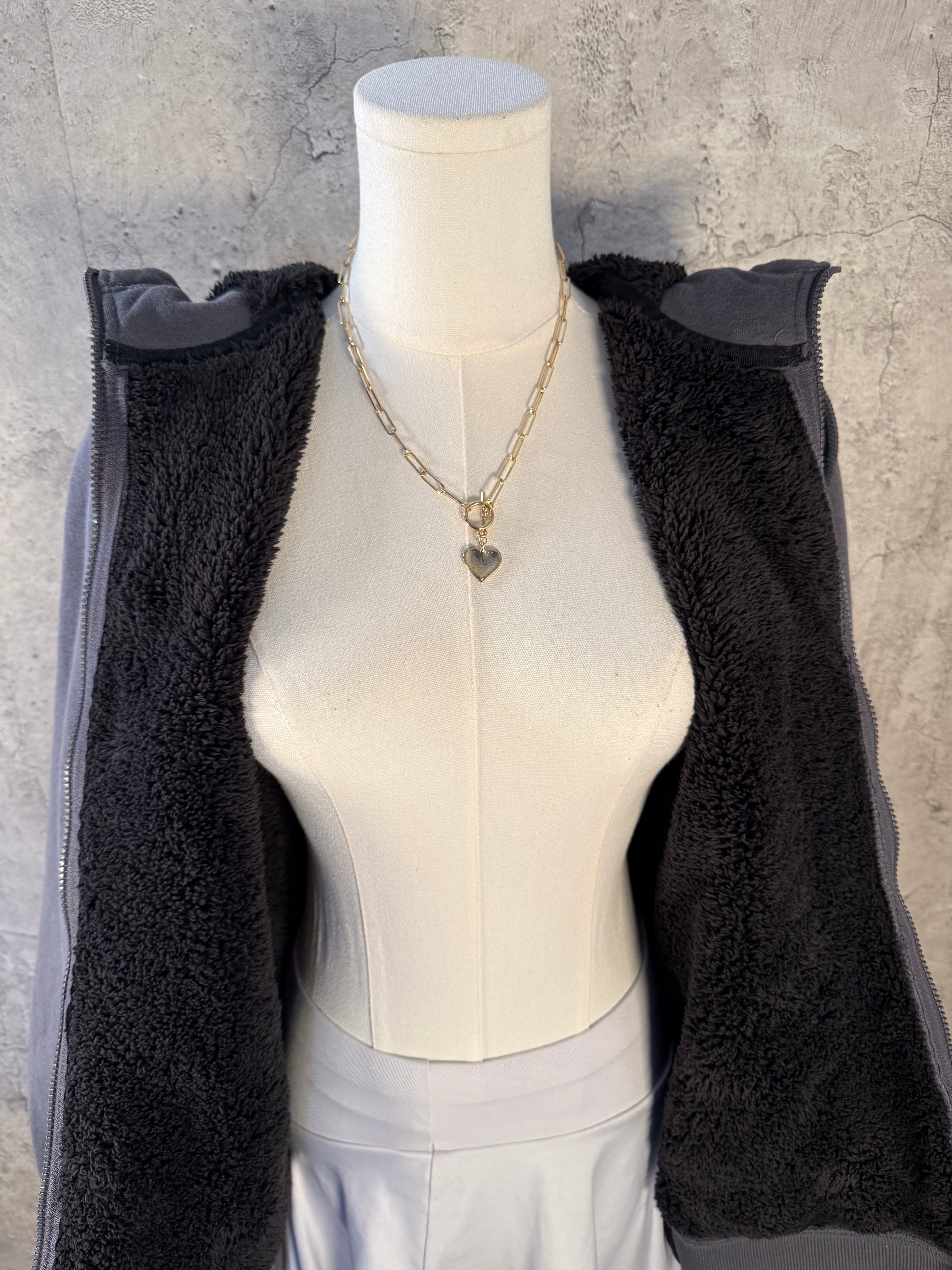 Fur coated Gray hoodie