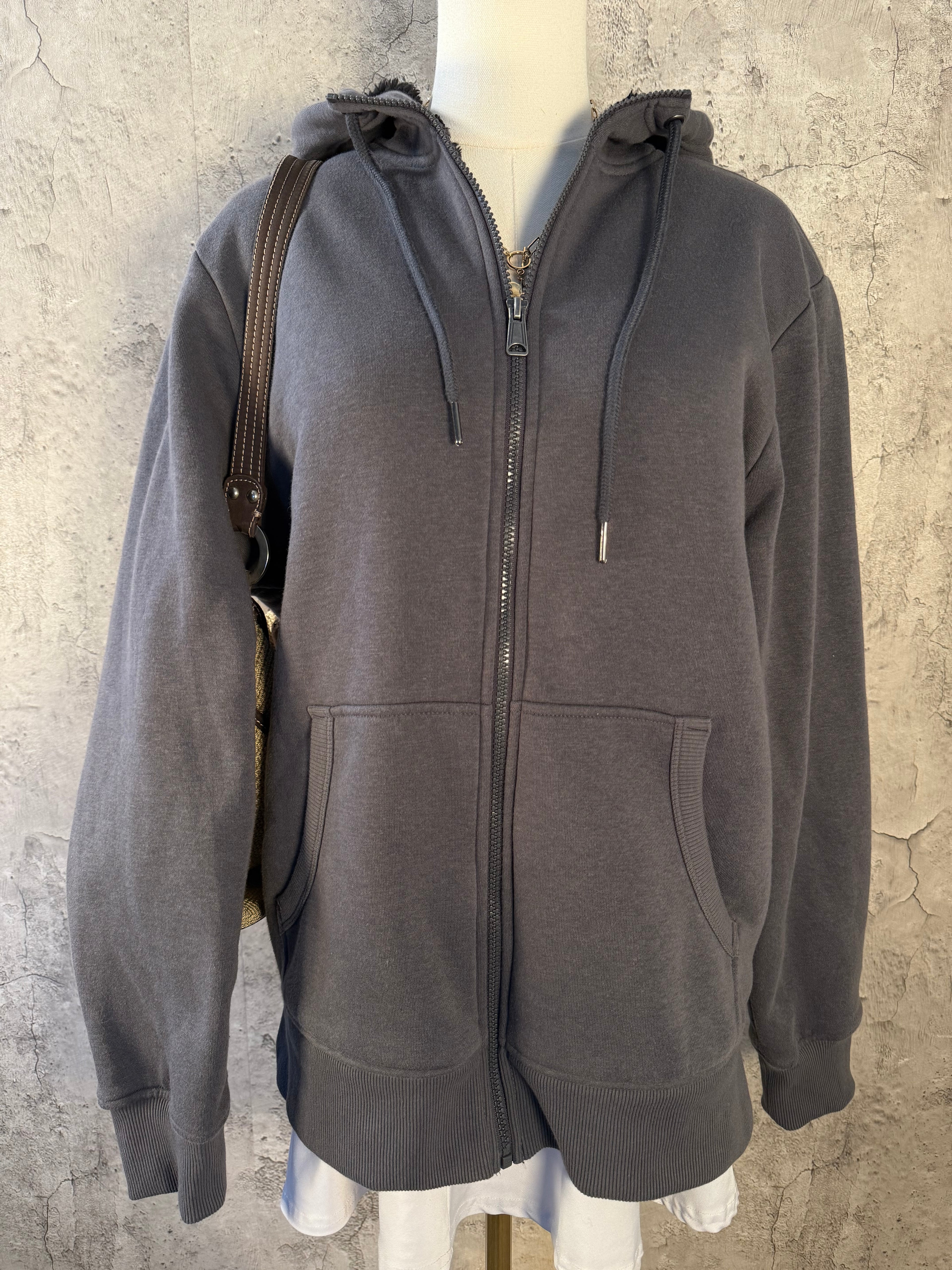 Fur coated Gray hoodie