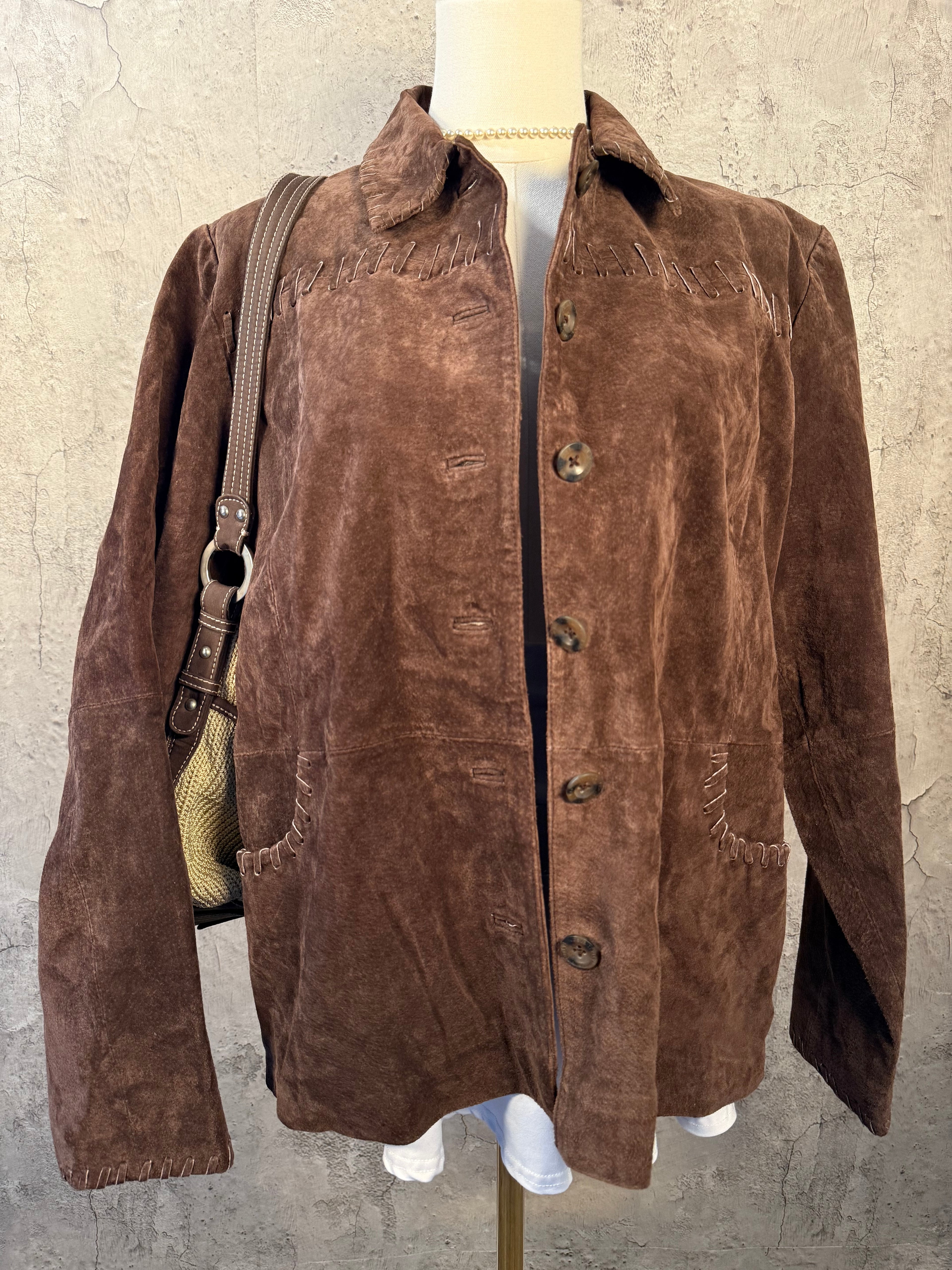 Suede leather jacket