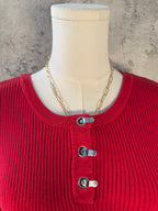 Red long-sleeve top