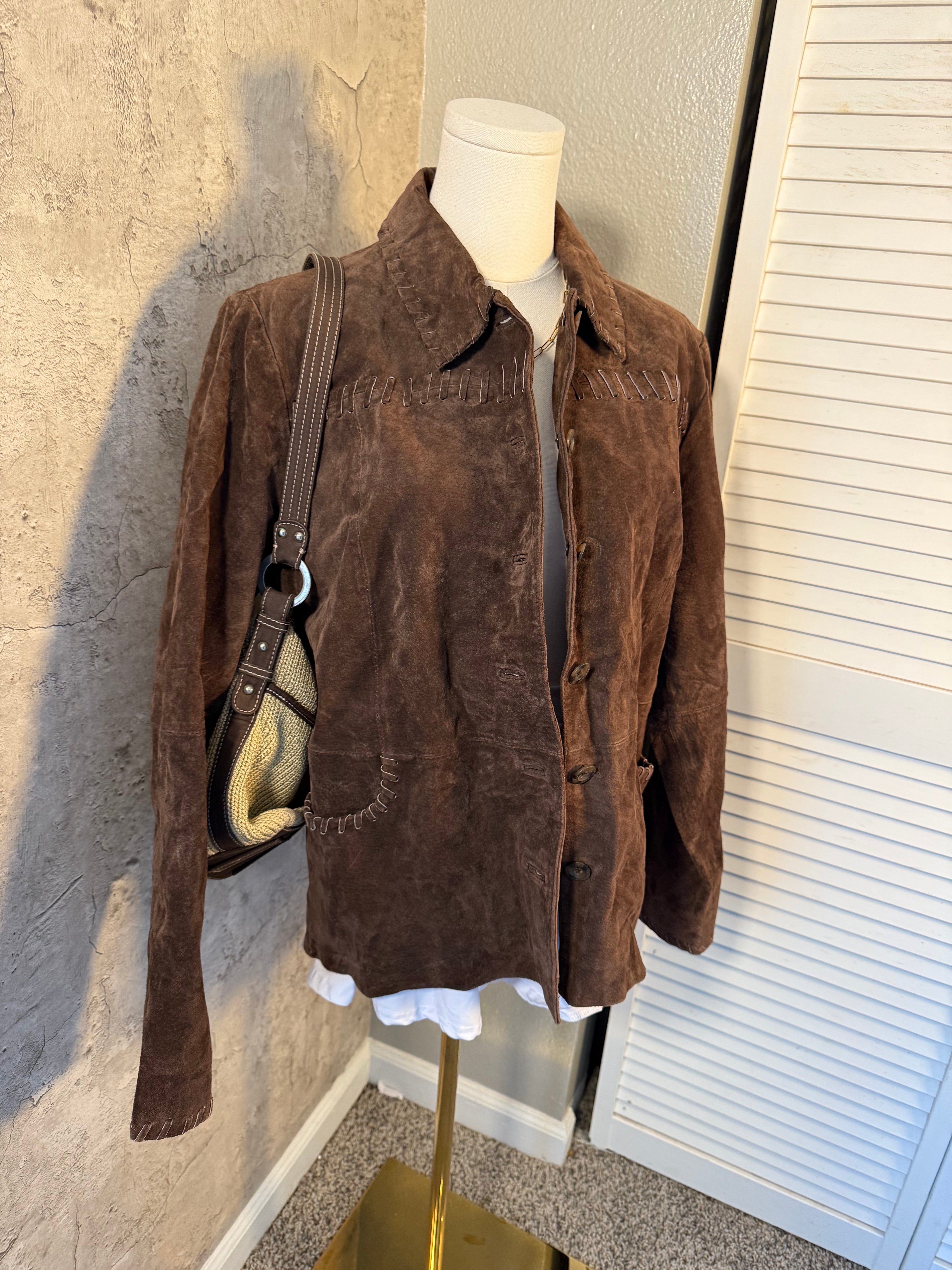 Suede leather jacket