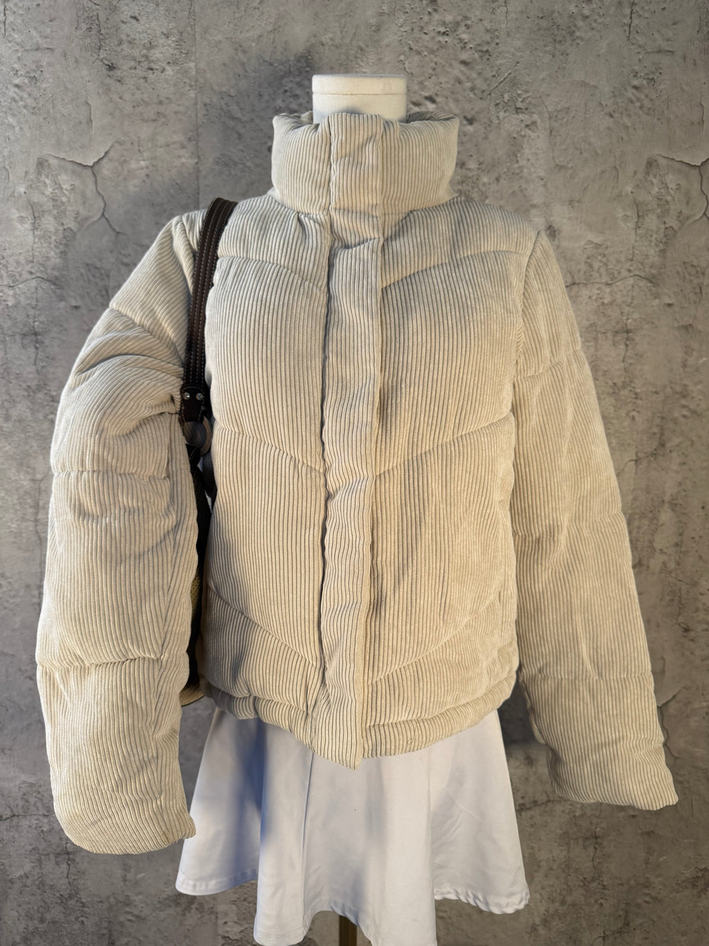 Corduroy puffer jacket