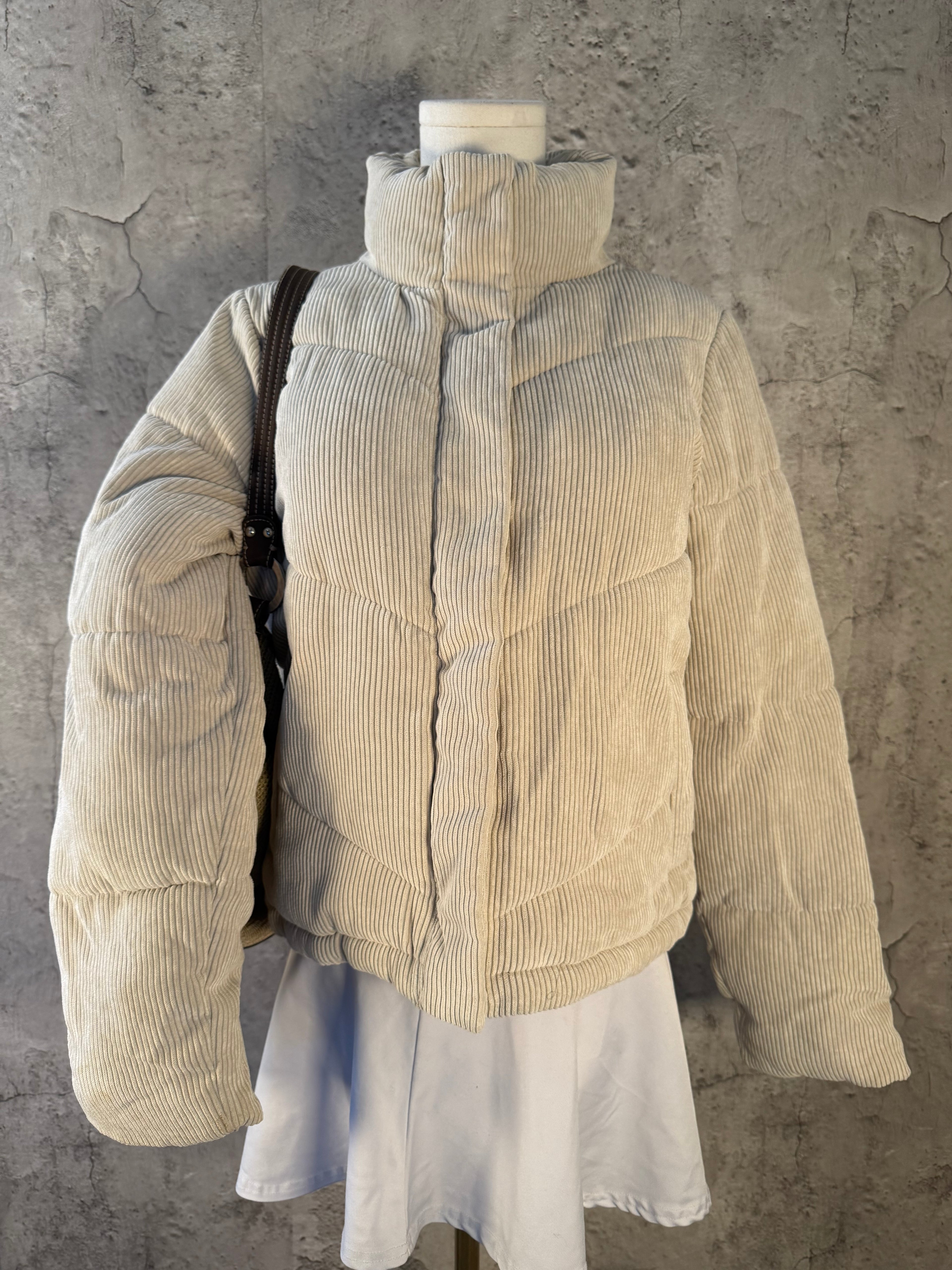 Corduroy puffer jacket