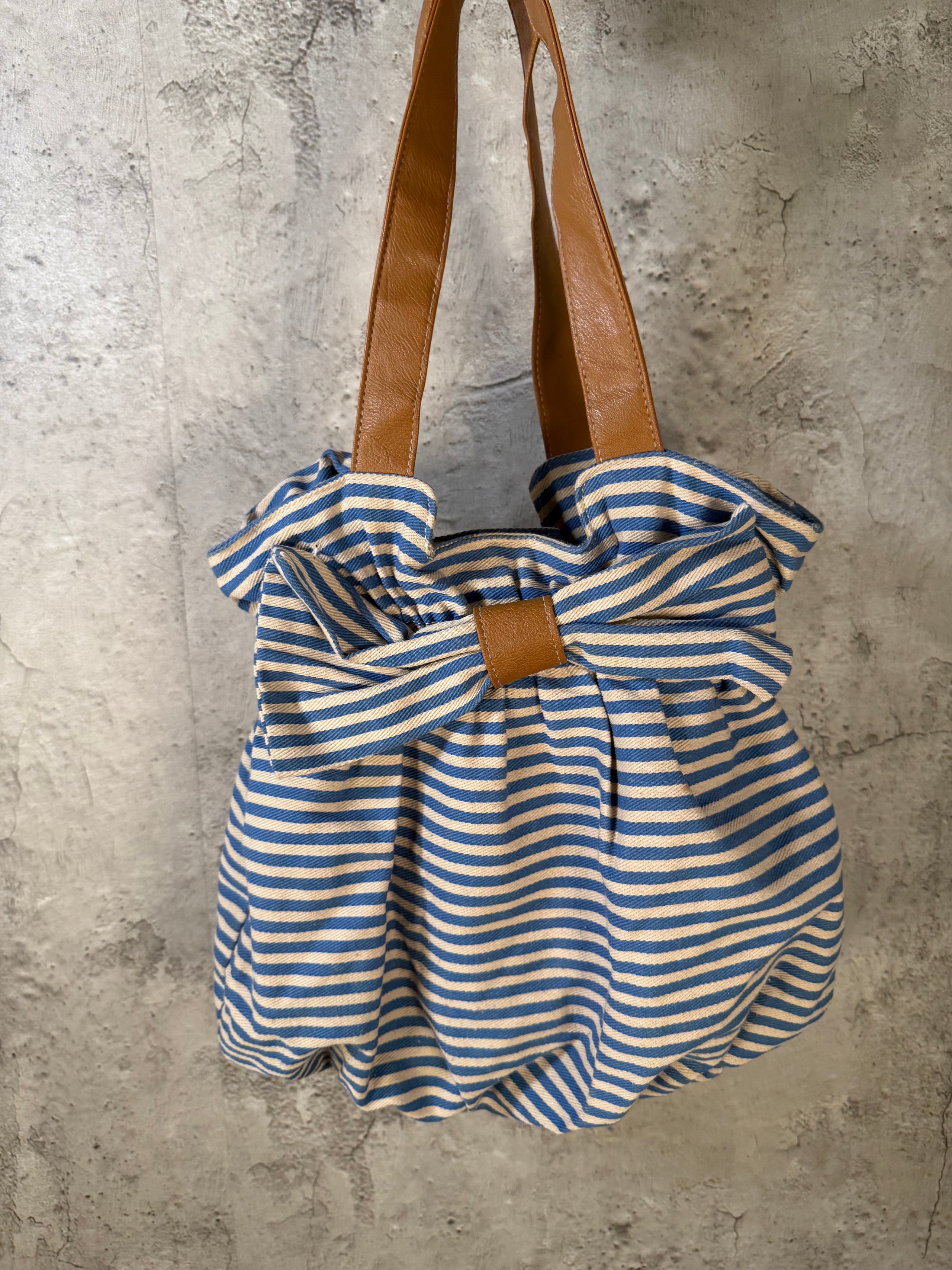 White and blue bag