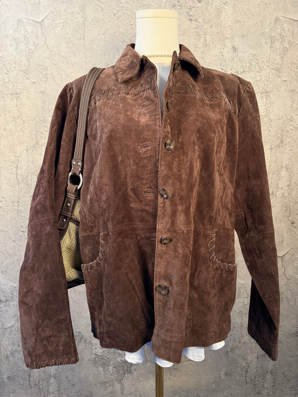 Suede leather jacket