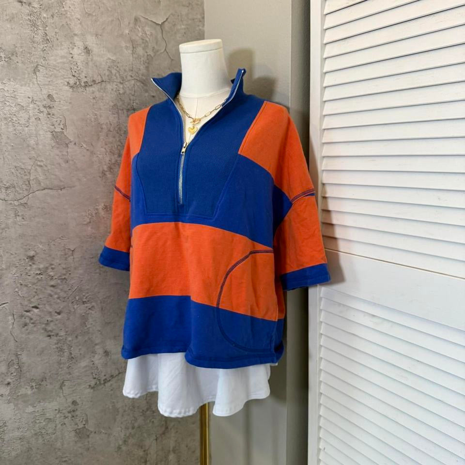 Zip up oversized shirt